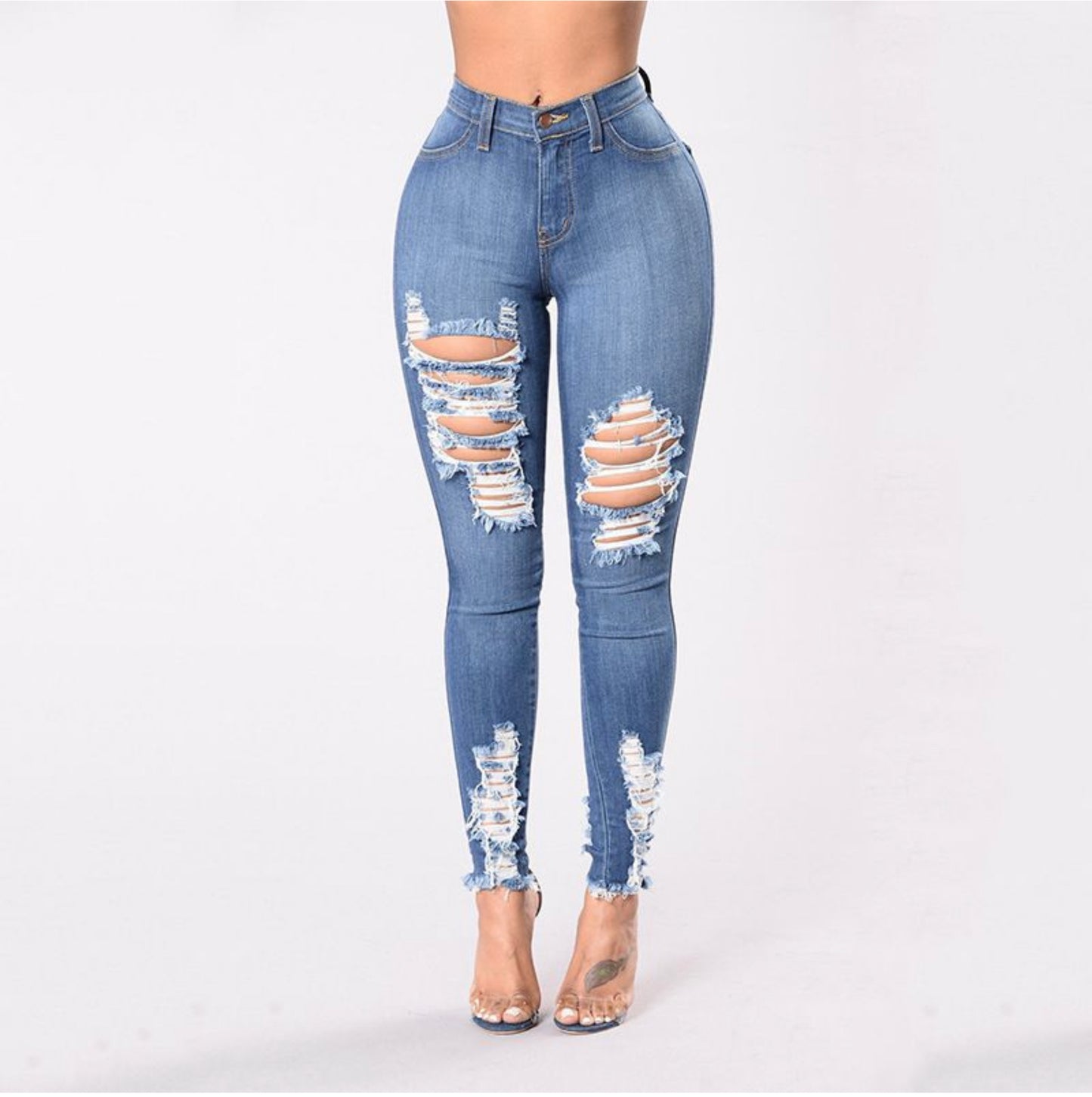 jeans rasgados para dama